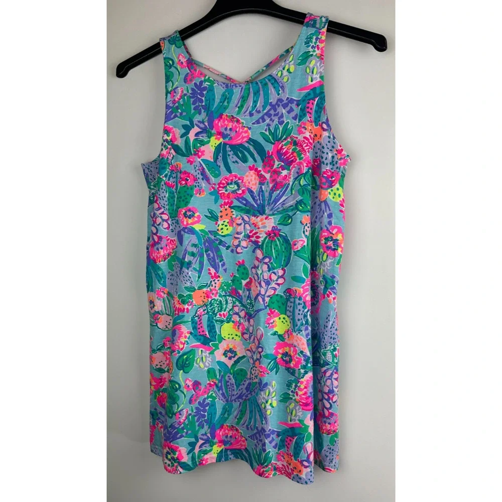 Lilly Pulitzer Kristen Dress Mini Multi-Color Printed Tropical Fruit Small Short - Picture 2 of 12